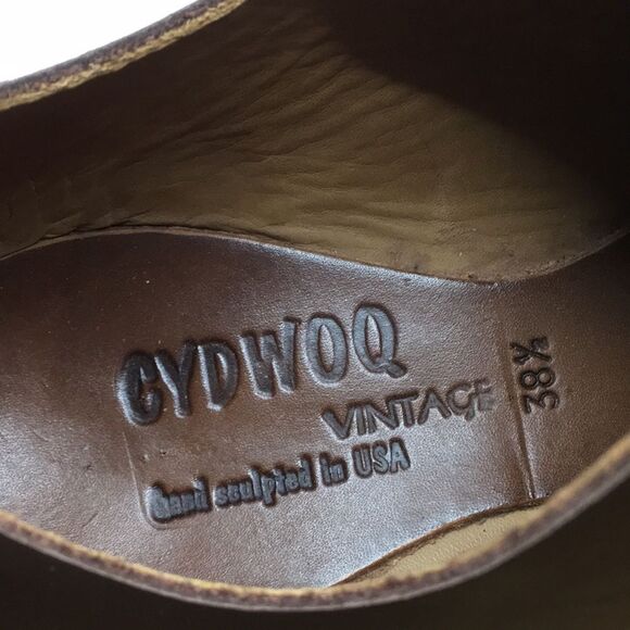 Cydwoq Flex-W Handmade in USA Brown Leather Oxfords Loafers EU size 38 1/2 - Picture 17 of 17
